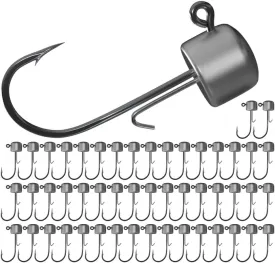 50pcs Ned Jig Hook Kits, Jig Heads for Soft Worm T Tail Fishing Lure, Fishing Hooks Fishing Gear Accessories 3.5g