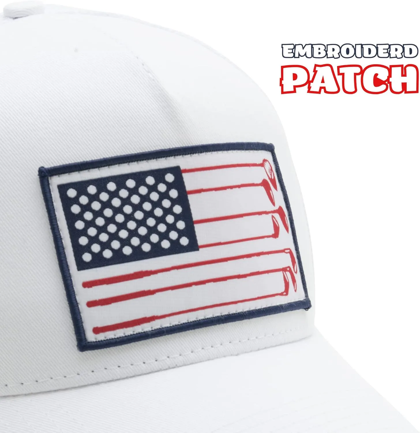 American Golf USA Flag Trucker Hats Lucky Golfing Mens Cap Embroidered Patch Mesh Back Snapback Hat - Great Gifts for Golfer