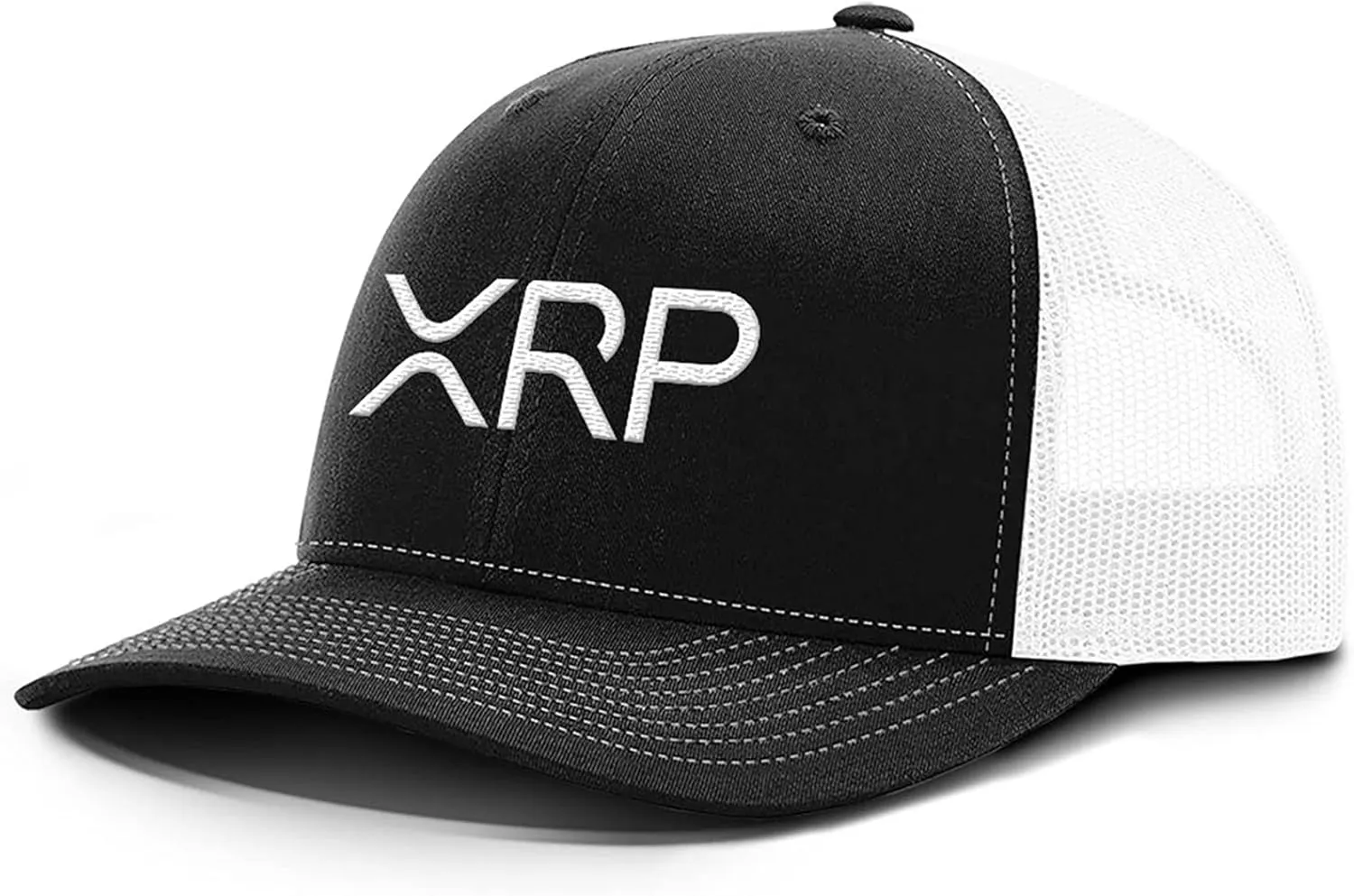 BustedTees XRP Back Mesh Hat Casual Wear Crypto Baseball Cap for Mens & Womens Breathable Mesh Adjustable Snapback Strap