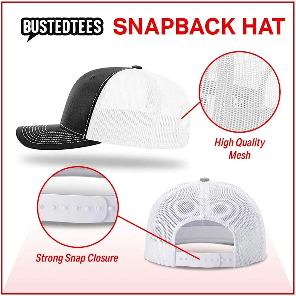 BustedTees XRP Back Mesh Hat Casual Wear Crypto Baseball Cap for Mens & Womens Breathable Mesh Adjustable Snapback Strap
