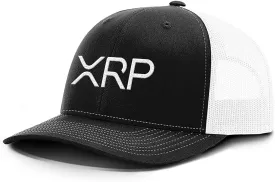 BustedTees XRP Back Mesh Hat Casual Wear Crypto Baseball Cap for Mens & Womens Breathable Mesh Adjustable Snapback Strap