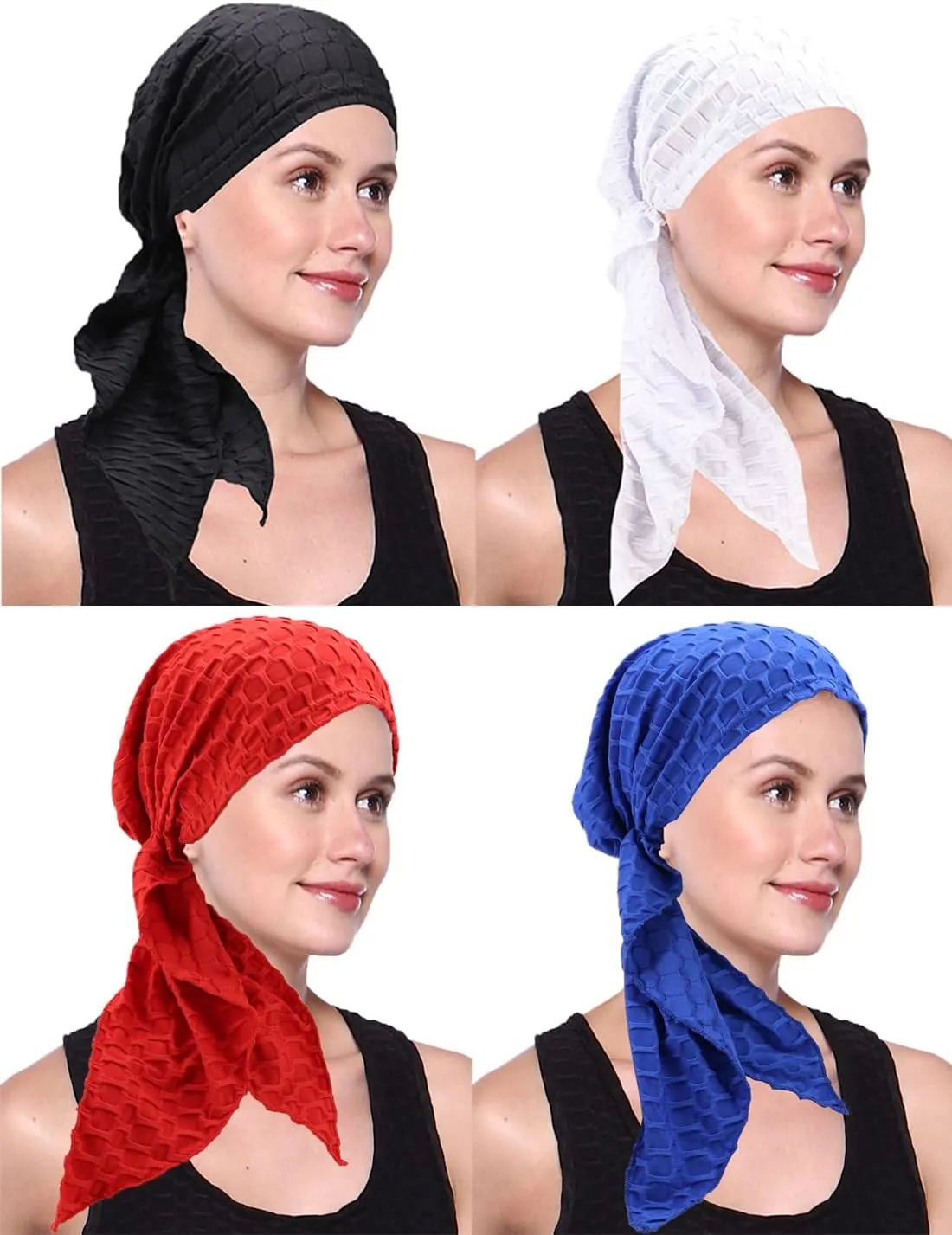 Coolwife Womens Chemo Cancer Turbans Cap Pre-Tied Hair Cover Wrap Hats Sleep Scarf Headwrap