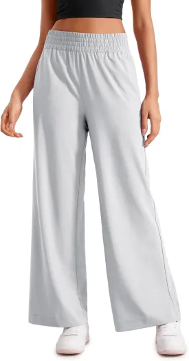 CRZ YOGA Lightweight Wide Leg Pants for Women 30" High Waisted Casual Lounge Travel Work Sweatpants Loose Fit Summer