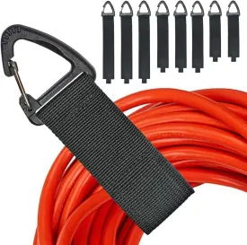 Extension Cord Organizer(8 Pack), Extension Cord Holder for Garage Organization and Storage, Heavy Duty Storage Straps for Cables, Hoses and Ropes, with Triangle Buckle for Hanging, Design Patent