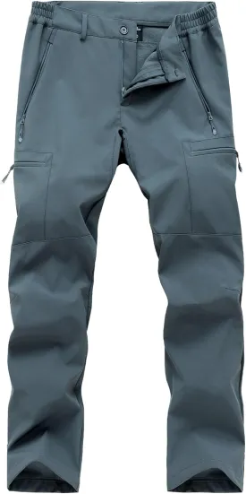 Gash Hao Mens Waterproof Ski Snow Pants Hiking Softshell Cargo Fleece Lined Warm Insulated Outdoor Fishing Pants
