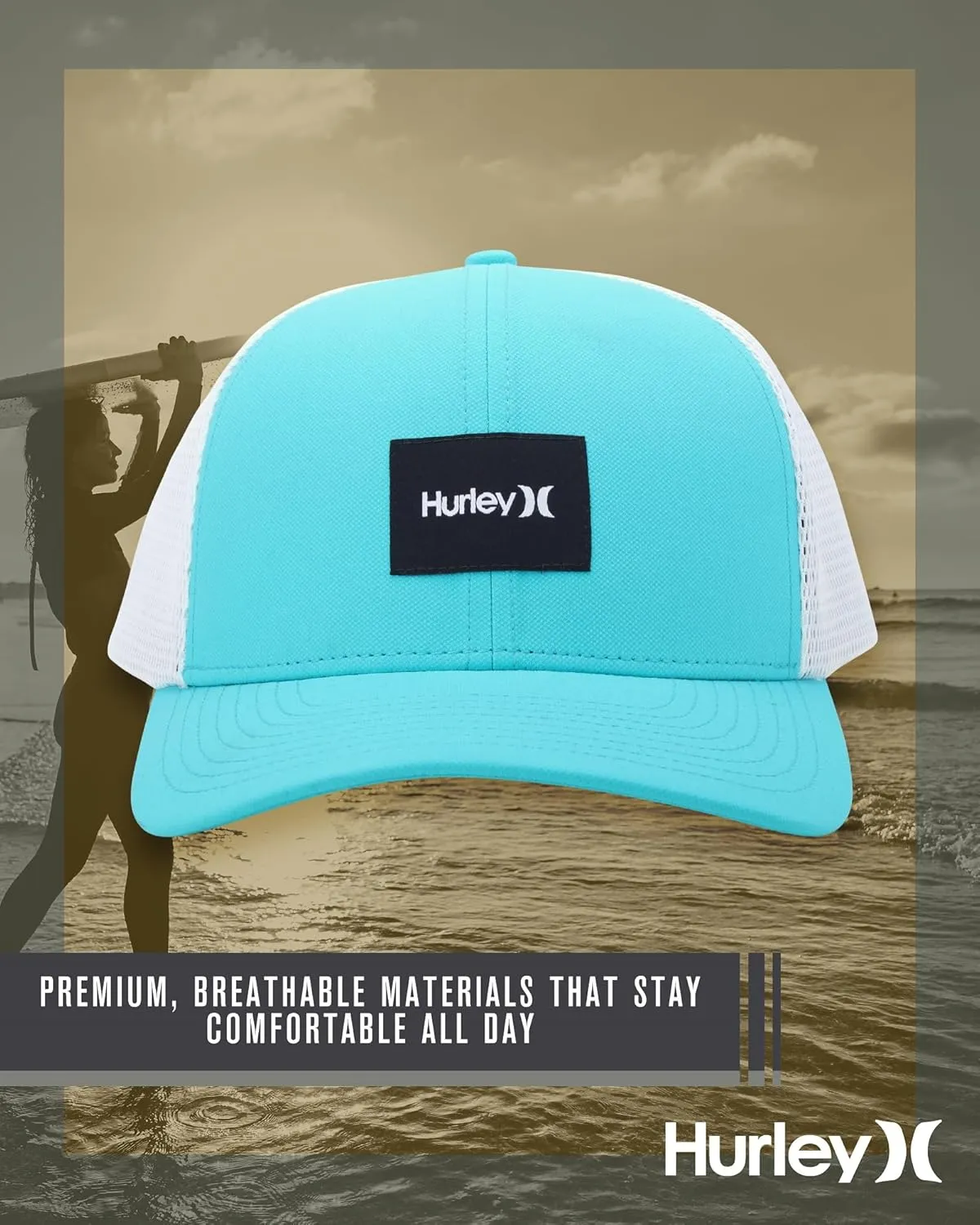 Hurley Men's Snap Back Hats - Fairway Trucker Mesh Baseball Cap Hats for Men