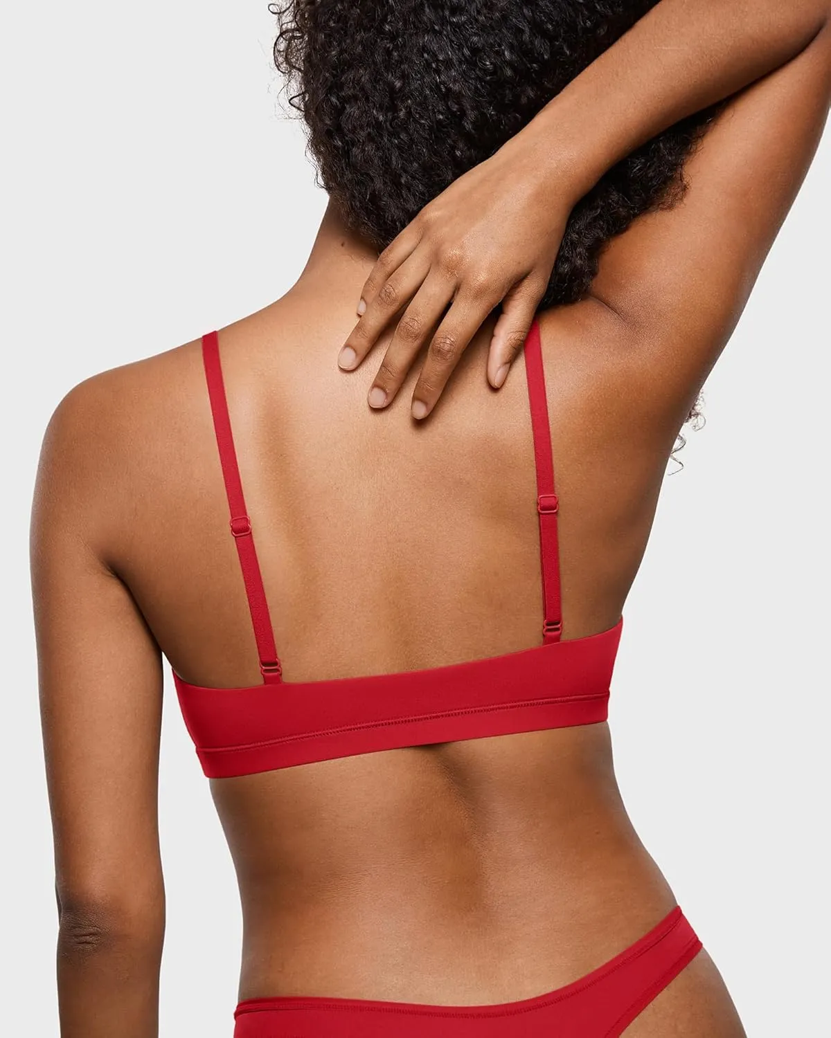 INLYRIC Women's Inbarely Triangle Bralette Plunge Unlined Seamless Bra No Underwire Sexy Comfortable Everyday