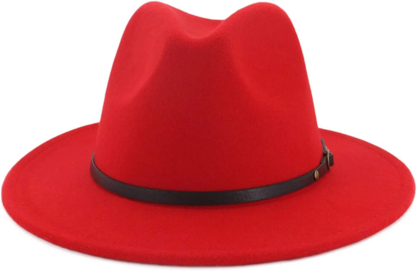 Jazz for Men Red Panama Casual Tone Wool Wide Hat Hat Fedora Women Bottom Two Hats Hat Storage for Baseball Caps