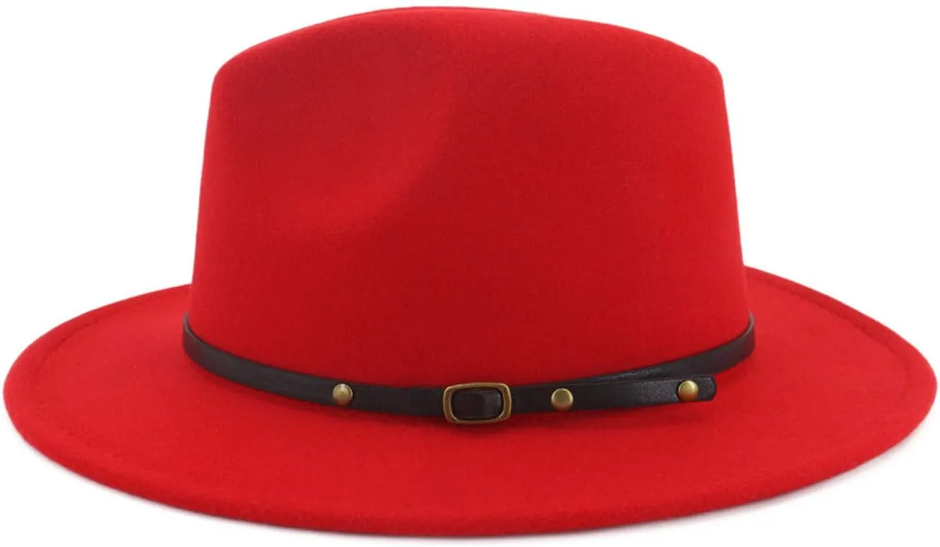 Jazz for Men Red Panama Casual Tone Wool Wide Hat Hat Fedora Women Bottom Two Hats Hat Storage for Baseball Caps