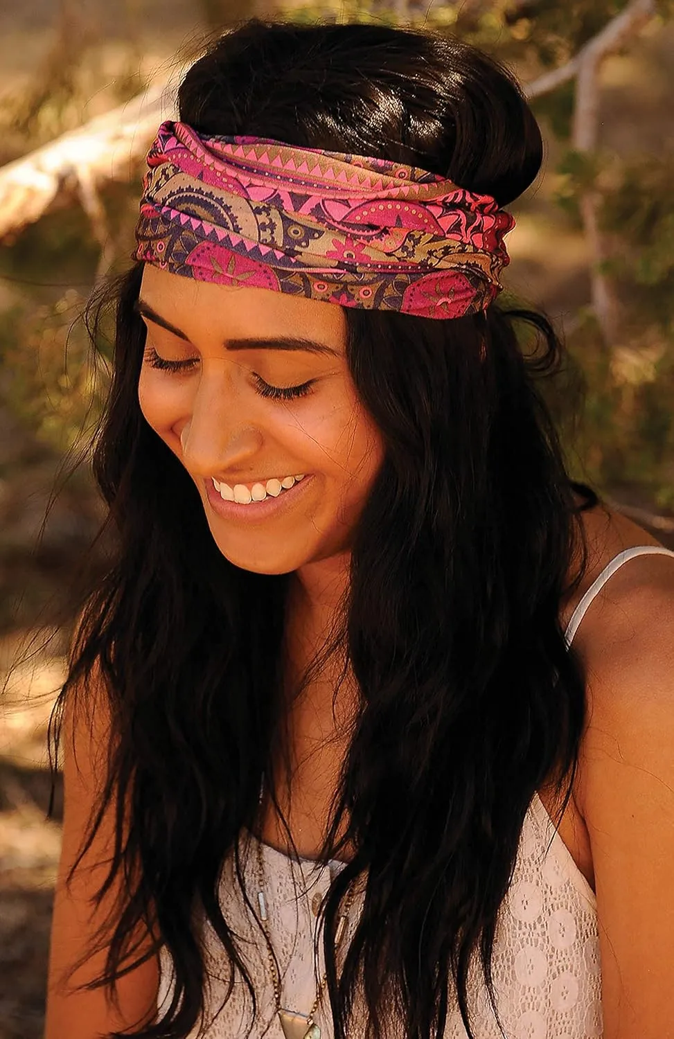 Karma Gifts Wide Headband Blue Floral KA2001