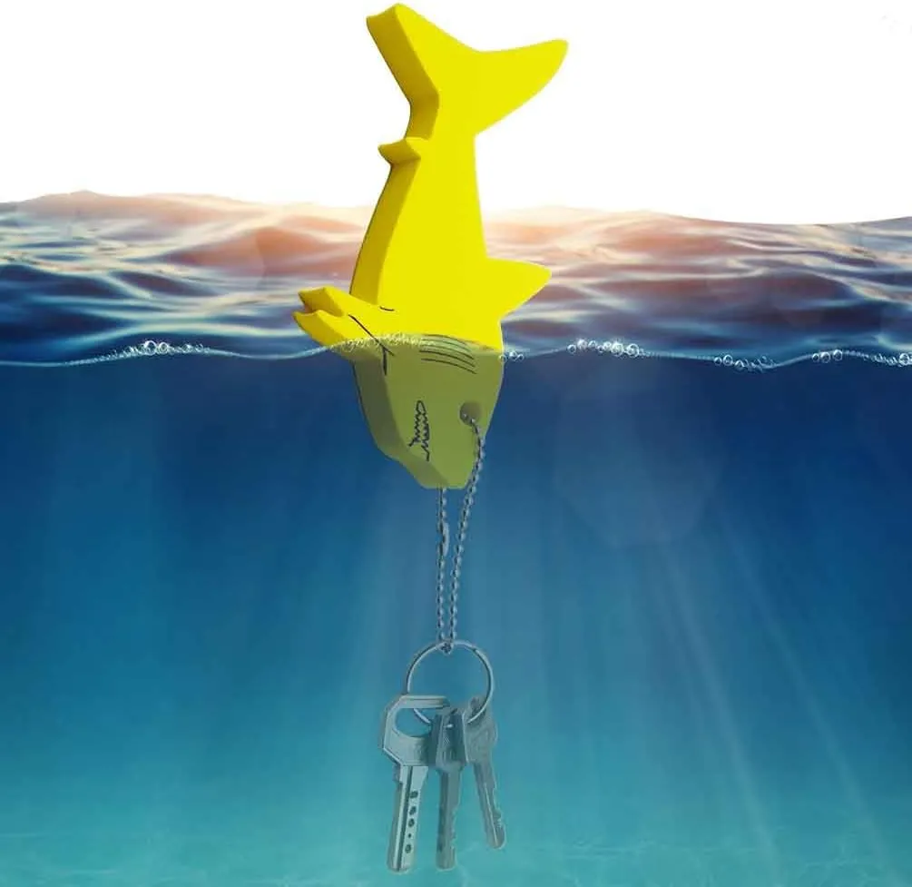 Liangery Floating Keychain for Boat Keys Marine Fishing Float Key Chain in Shark Style Floating Key Ring with Great Buoyance