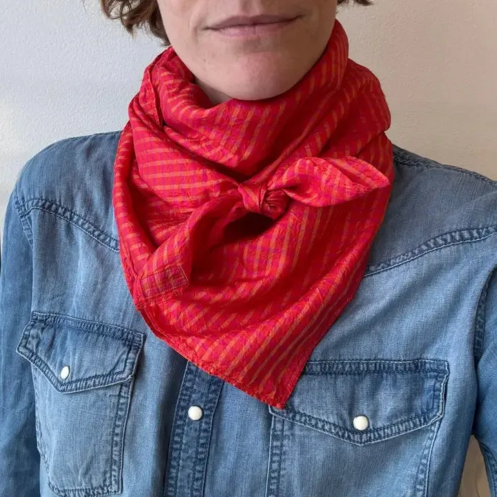 Light Silk Cowboy Scarf- Odel in Tobacco