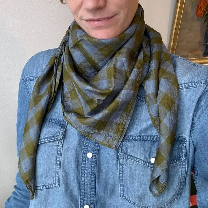 Light Silk Cowboy Scarf- Odel in Tobacco