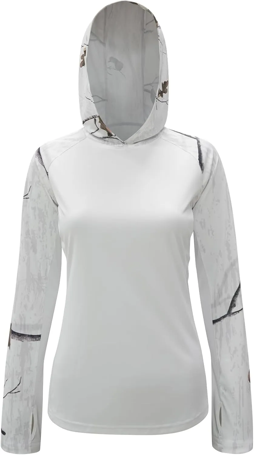 LOOGU Women's UPF 50  Sun Protection Hoodies Shirts Long Sleeve Lightweight Quick Dry UV Fishing Hking Outdoor