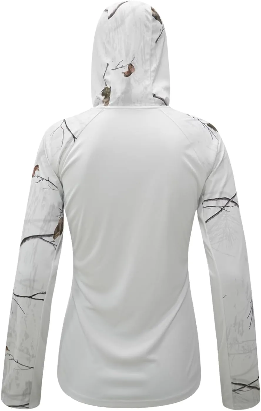 LOOGU Women's UPF 50  Sun Protection Hoodies Shirts Long Sleeve Lightweight Quick Dry UV Fishing Hking Outdoor