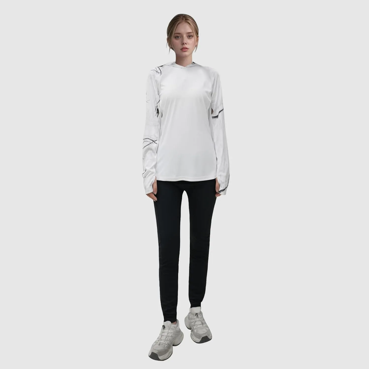 LOOGU Women's UPF 50  Sun Protection Hoodies Shirts Long Sleeve Lightweight Quick Dry UV Fishing Hking Outdoor