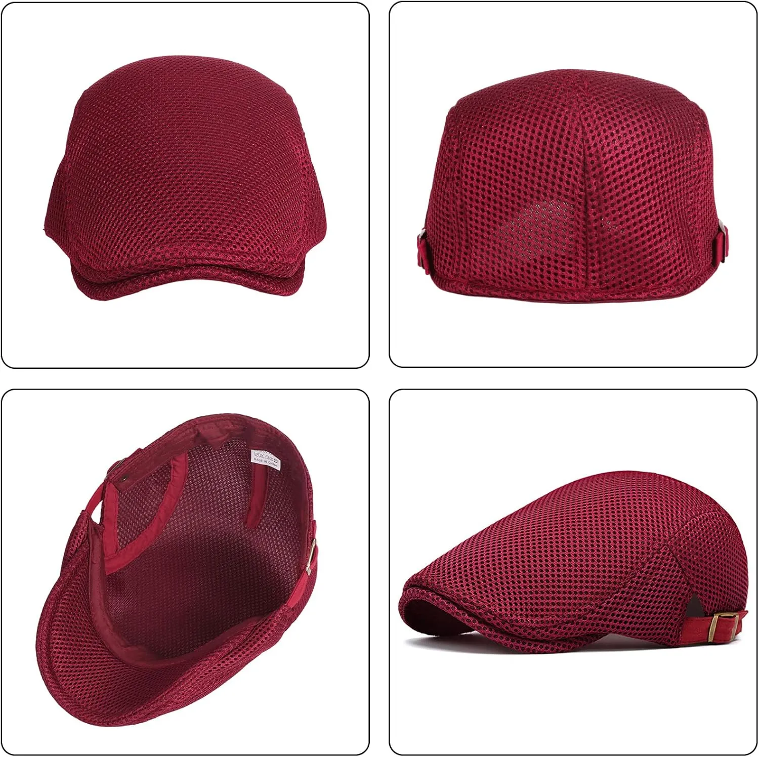 meioro Mens Breathable Mesh Summer Hat Adjustable Flat Cap Newsboy Beret Ivy Cap Irish Cabbie Fishing Hats