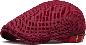 meioro Mens Breathable Mesh Summer Hat Adjustable Flat Cap Newsboy Beret Ivy Cap Irish Cabbie Fishing Hats
