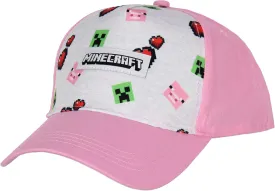 Minecraft Youth Hat Floating Creeper Head Hearts Pig Face Pink Snapback OSFM Cap