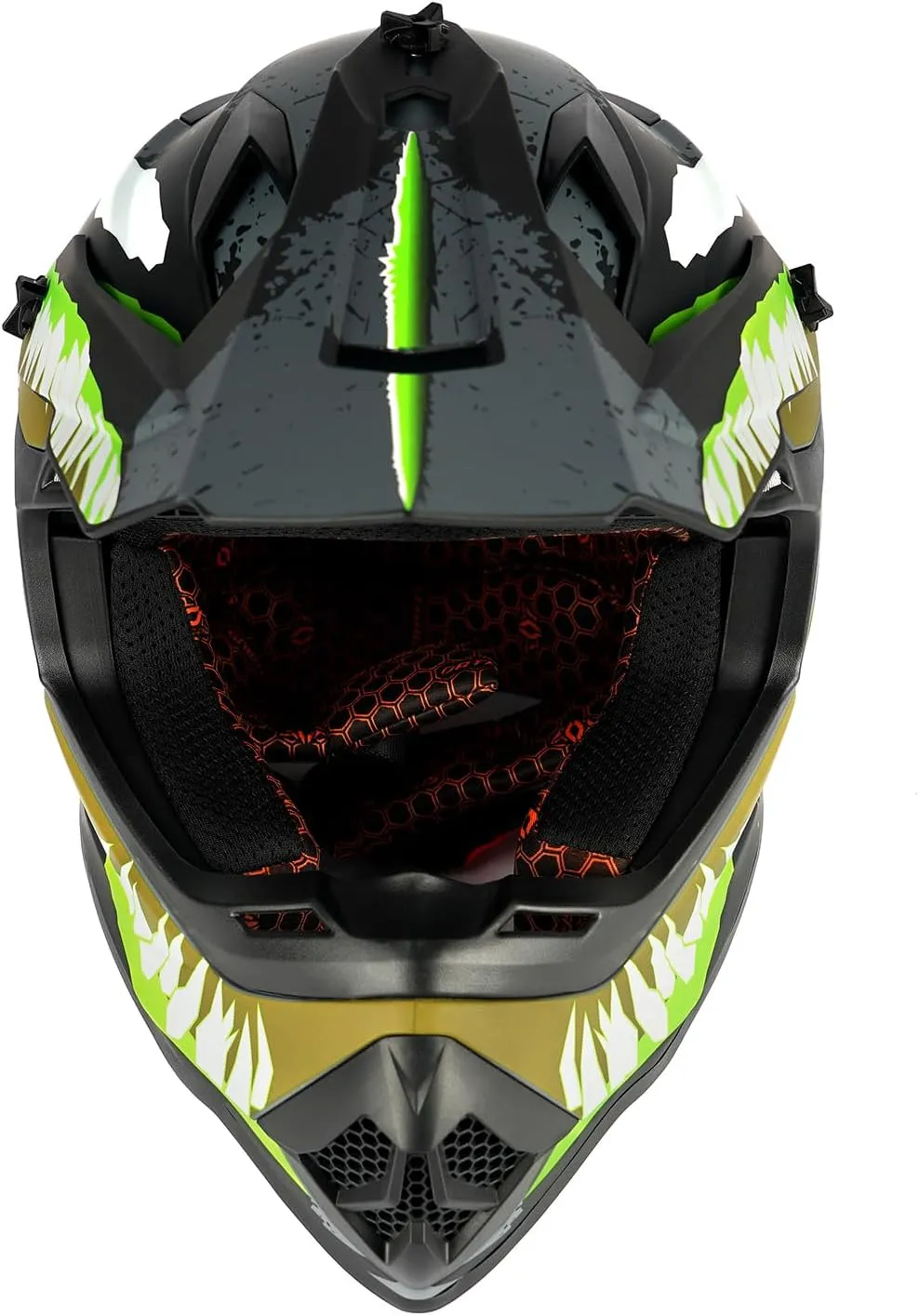 Orthrus Greyhound Off-Road Helmet: Ultimate Safety and Performance for Adult ATV, Motorcross, Dirt Bike, and Snowmobile Enthusiasts - Devour Yellow (Size L)