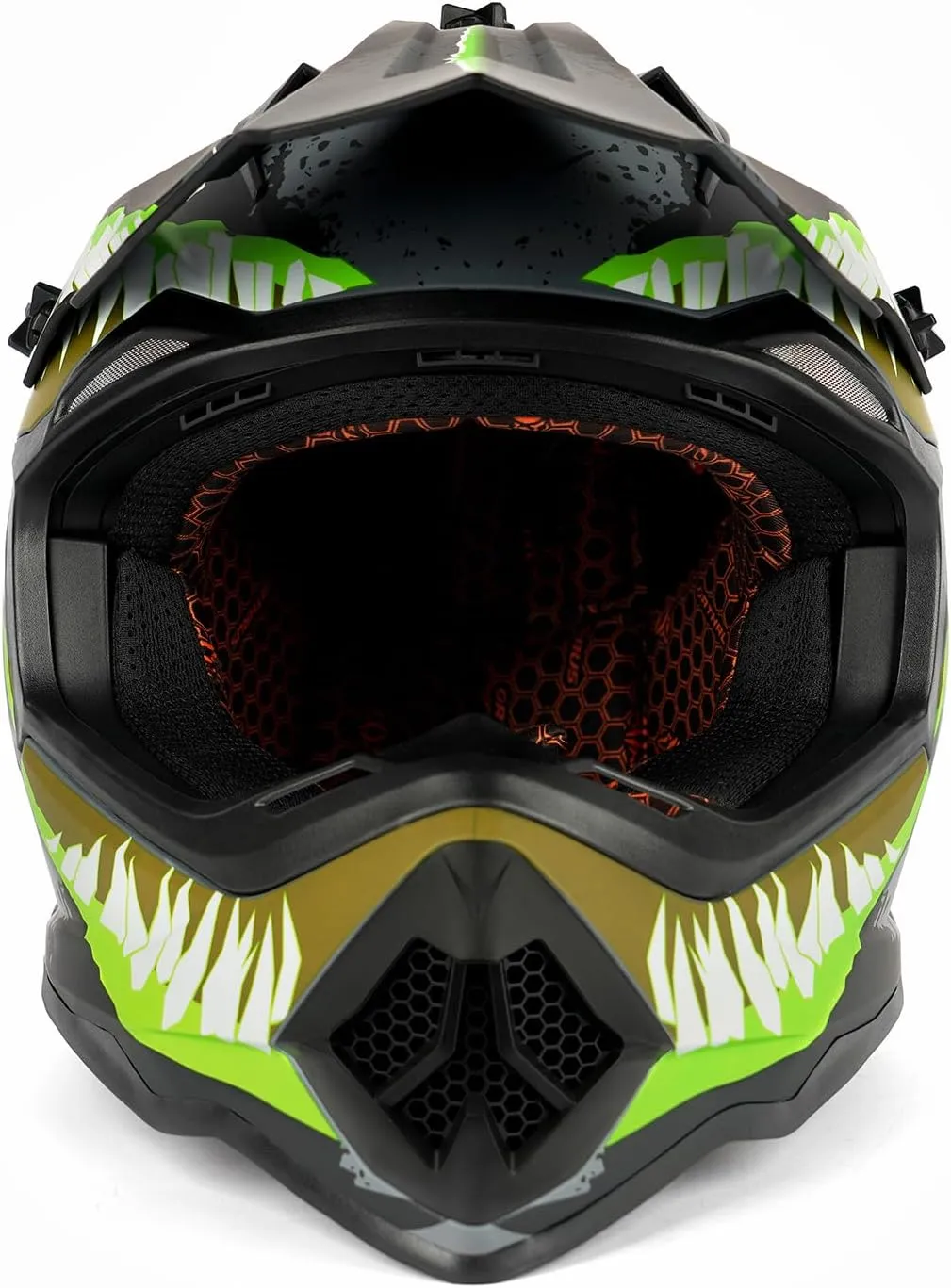Orthrus Greyhound Off-Road Helmet: Ultimate Safety and Performance for Adult ATV, Motorcross, Dirt Bike, and Snowmobile Enthusiasts - Devour Yellow (Size L)