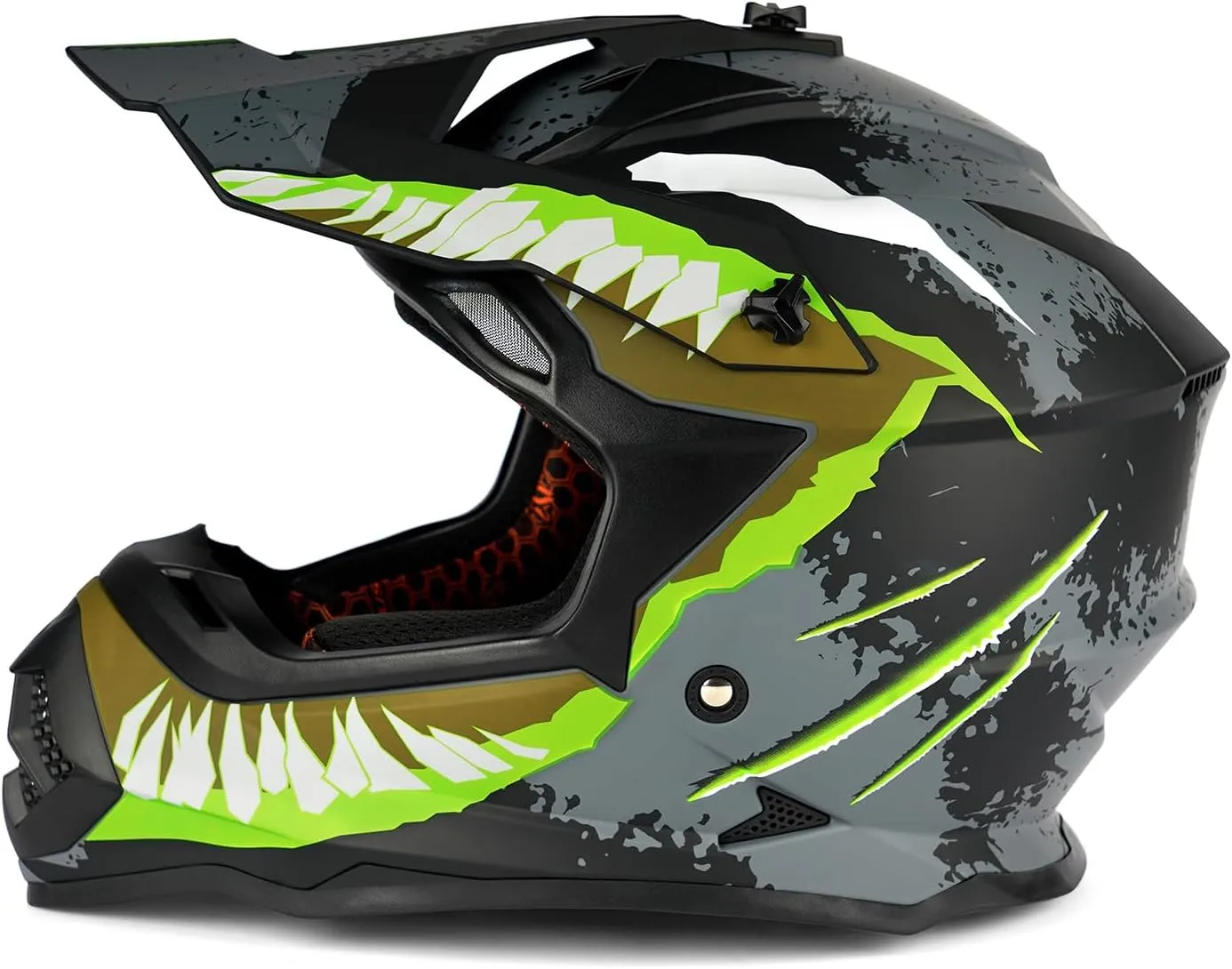 Orthrus Greyhound Off-Road Helmet: Ultimate Safety and Performance for Adult ATV, Motorcross, Dirt Bike, and Snowmobile Enthusiasts - Devour Yellow (Size L)