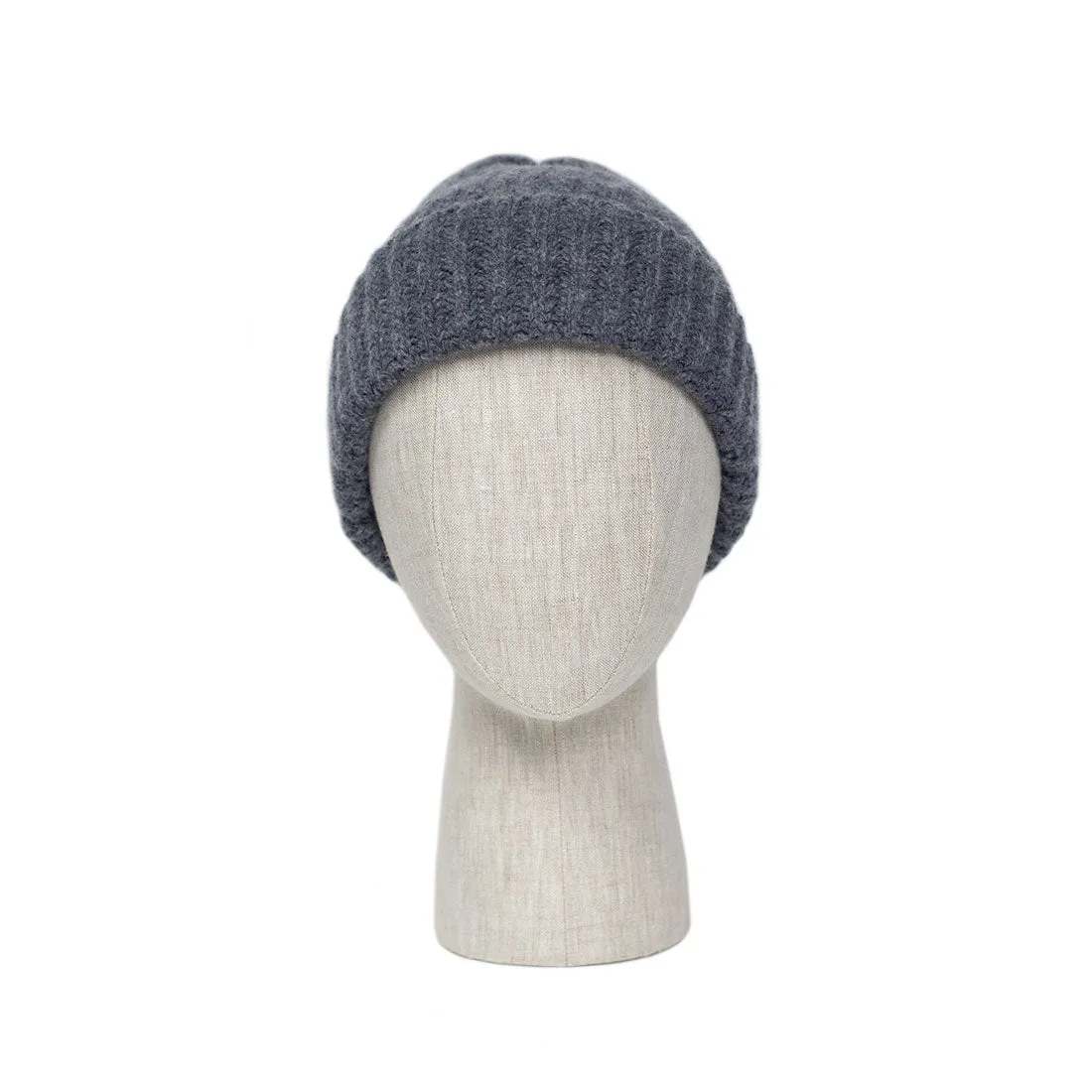 Peltro grey classic ribbed fisherman merino wool hat (restock)