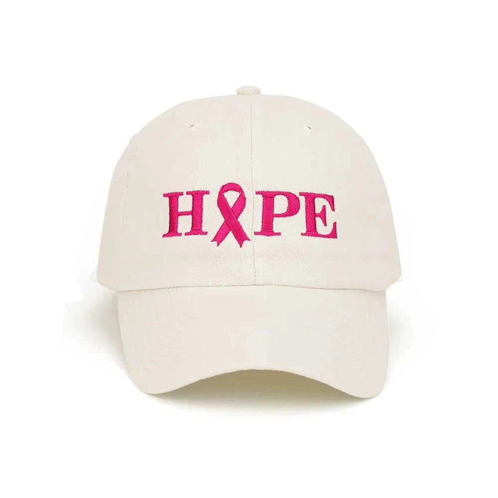 Pink Ribbon Breast Cancer Awareness Dyed Cotton Cap