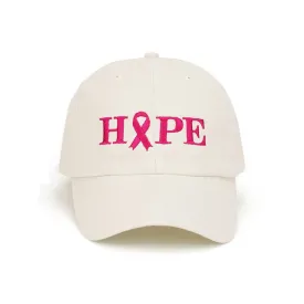 Pink Ribbon Breast Cancer Awareness Dyed Cotton Cap
