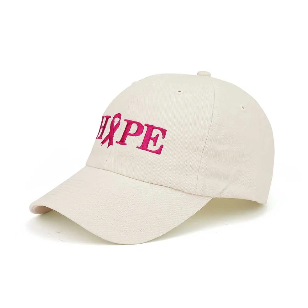 Pink Ribbon Breast Cancer Awareness Dyed Cotton Cap