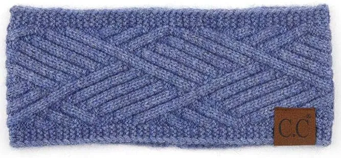 ScarvesMe Women Diagonal Stripes Criss Cross Pattern Soft Knit Headband Headwrap