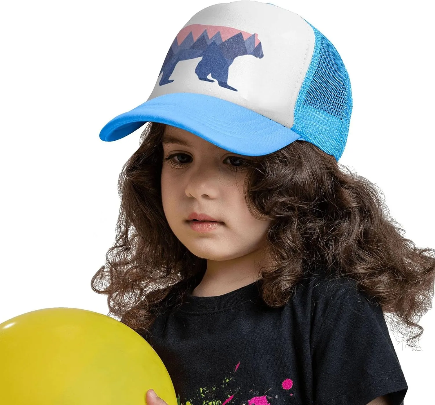 Toddler Trucker Hat, Snapback Bear Mountain Kids Mesh Baseball Cap for Boys and Girls 2-6 Year Old
