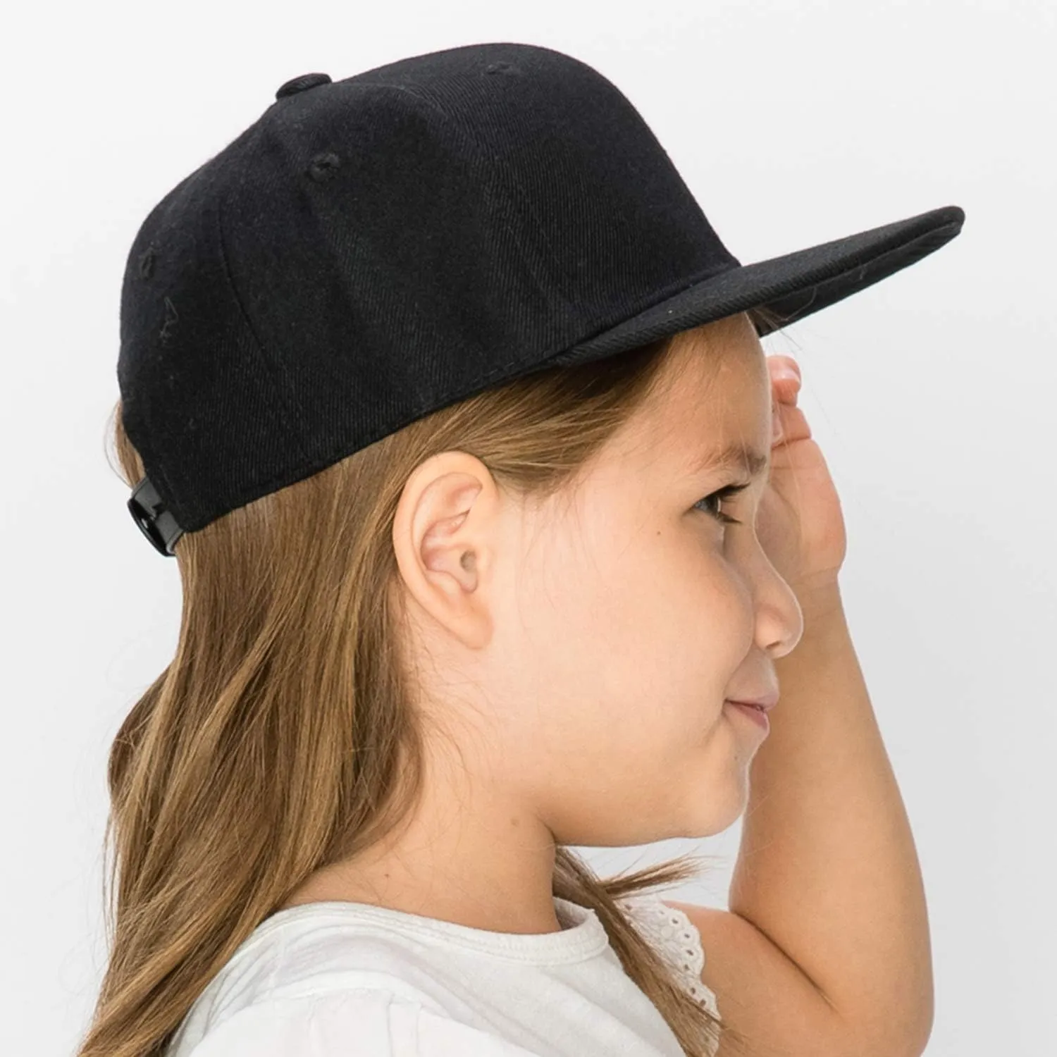 Trendy Apparel Shop Infant to Toddler Kid's Plain Structured Flatbill Snapback Cap