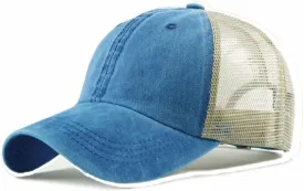 Vintage Washed Trucker Hat Distressed Adjustable Mesh Baseball Cap for Men Women Sun Hats Beach Outdoor Sports
