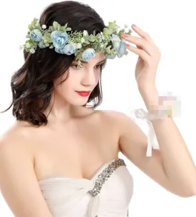 Vivivalue Floral Crown Flower Garland Headband Floral Headpiece Halo Wedding Party Photos