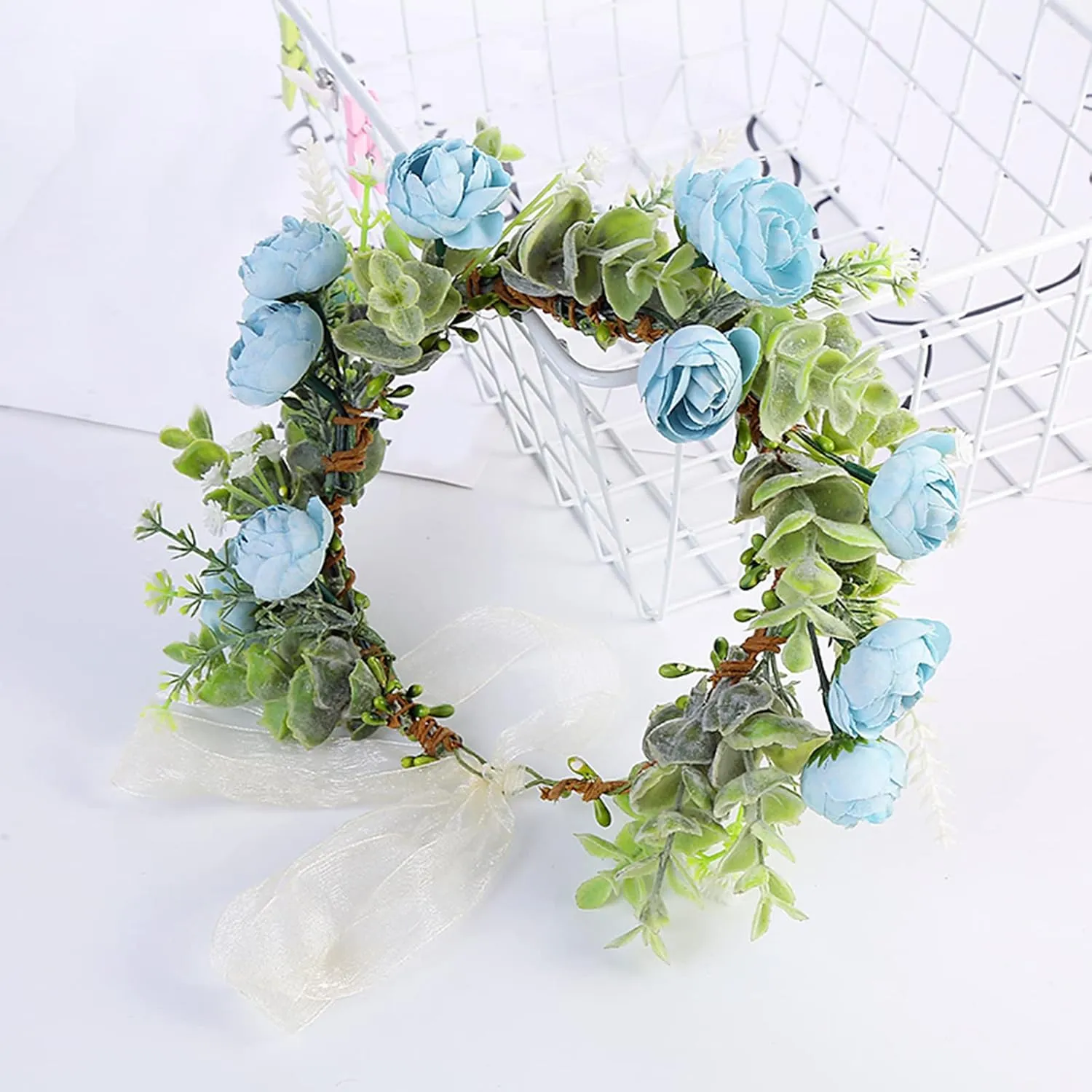 Vivivalue Floral Crown Flower Garland Headband Floral Headpiece Halo Wedding Party Photos