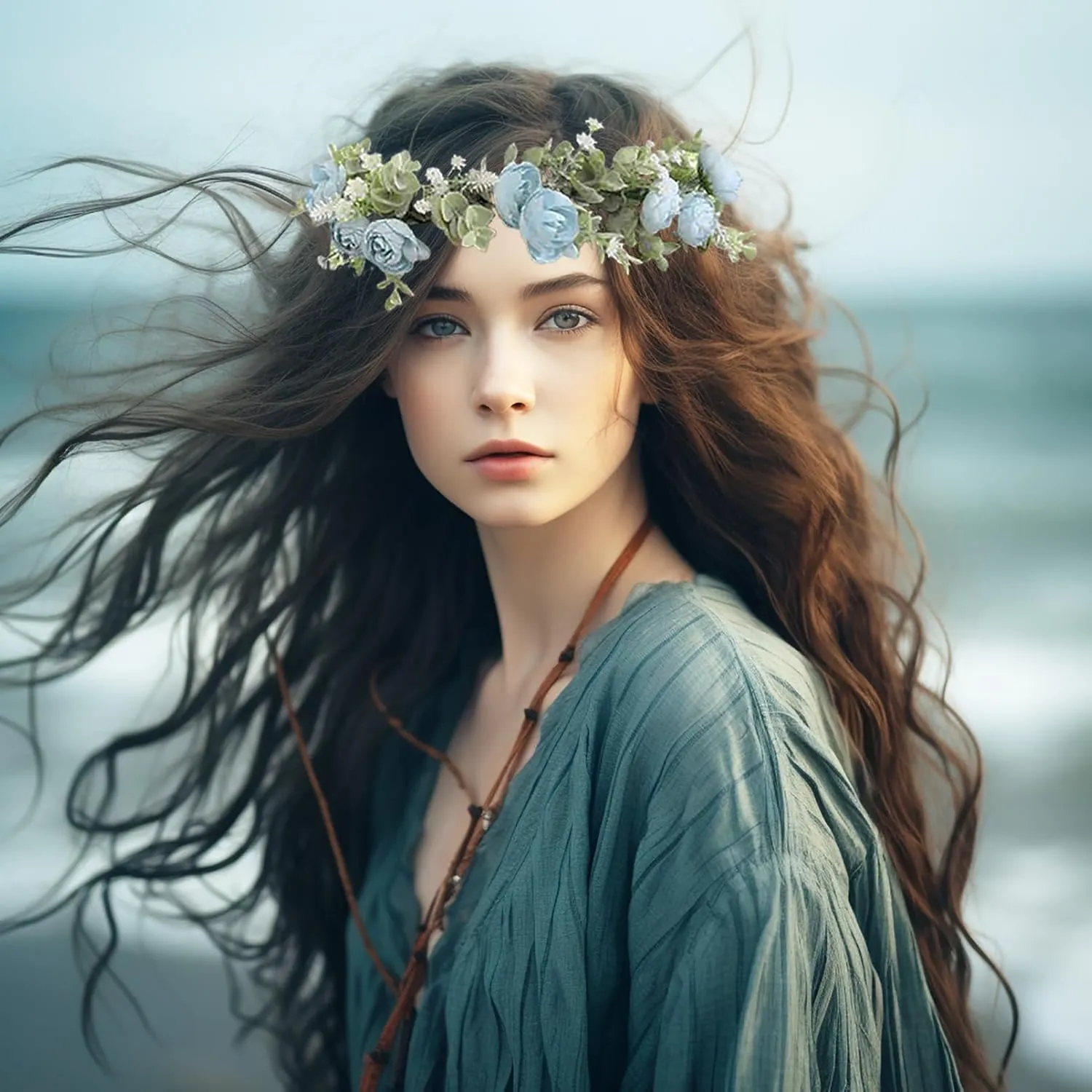 Vivivalue Floral Crown Flower Garland Headband Floral Headpiece Halo Wedding Party Photos