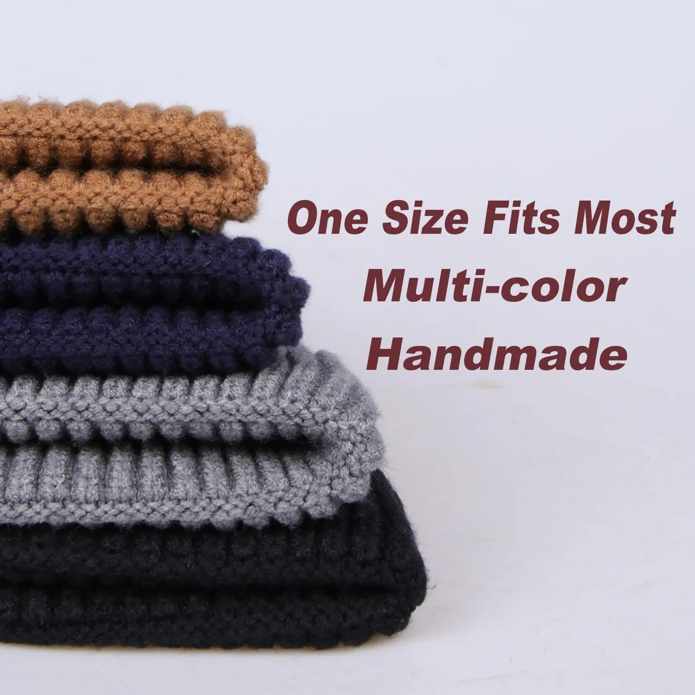 Wool Fisherman Beanie Hat Short Knit Cuff Beanies for Men Women