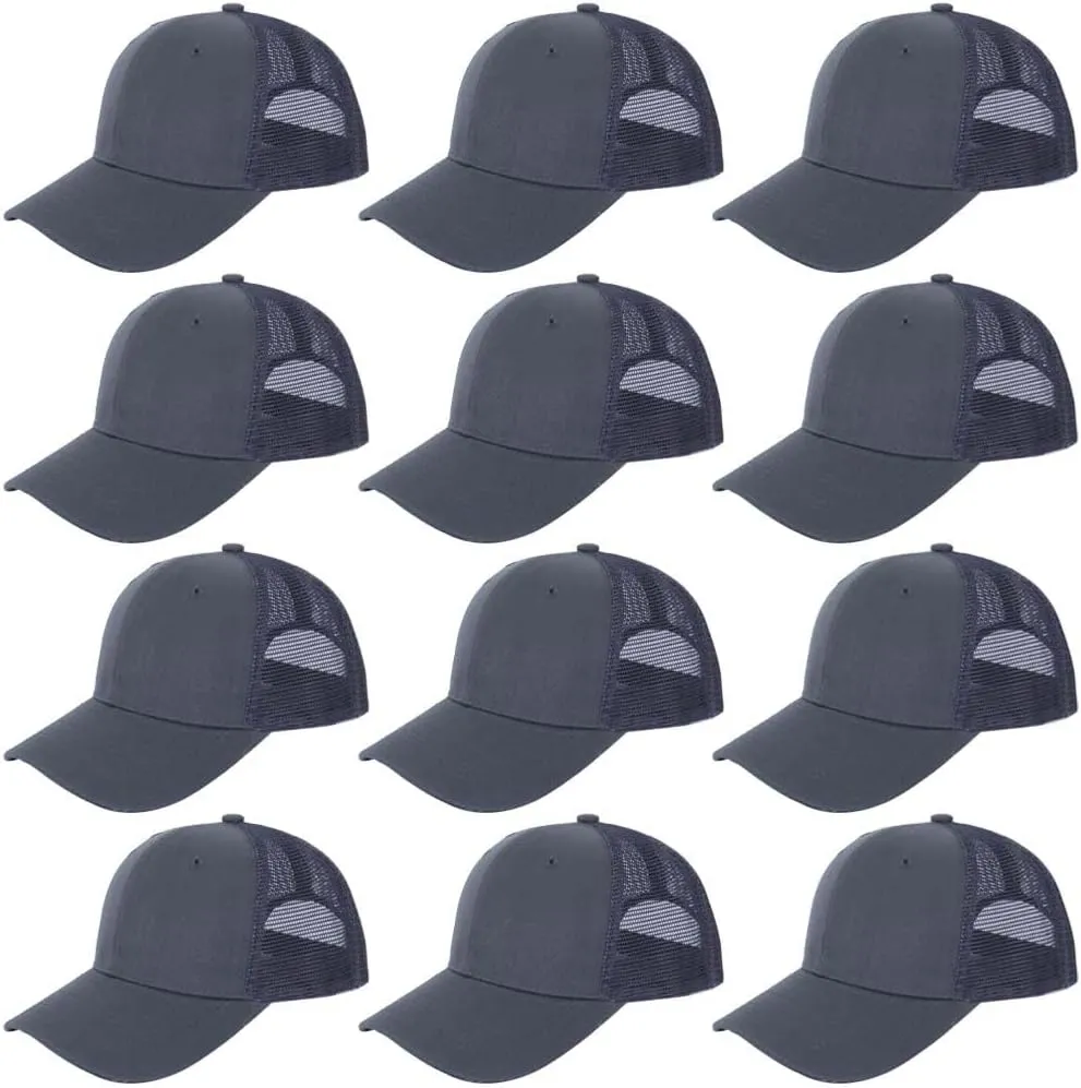 ZH 12 Pack Mesh Trucker Hats, Bulk Baseball Caps for Men and Women, Trucker Cap Wholesale